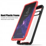 Wholesale Galaxy S10 Clear Dual Defense Case (Red)